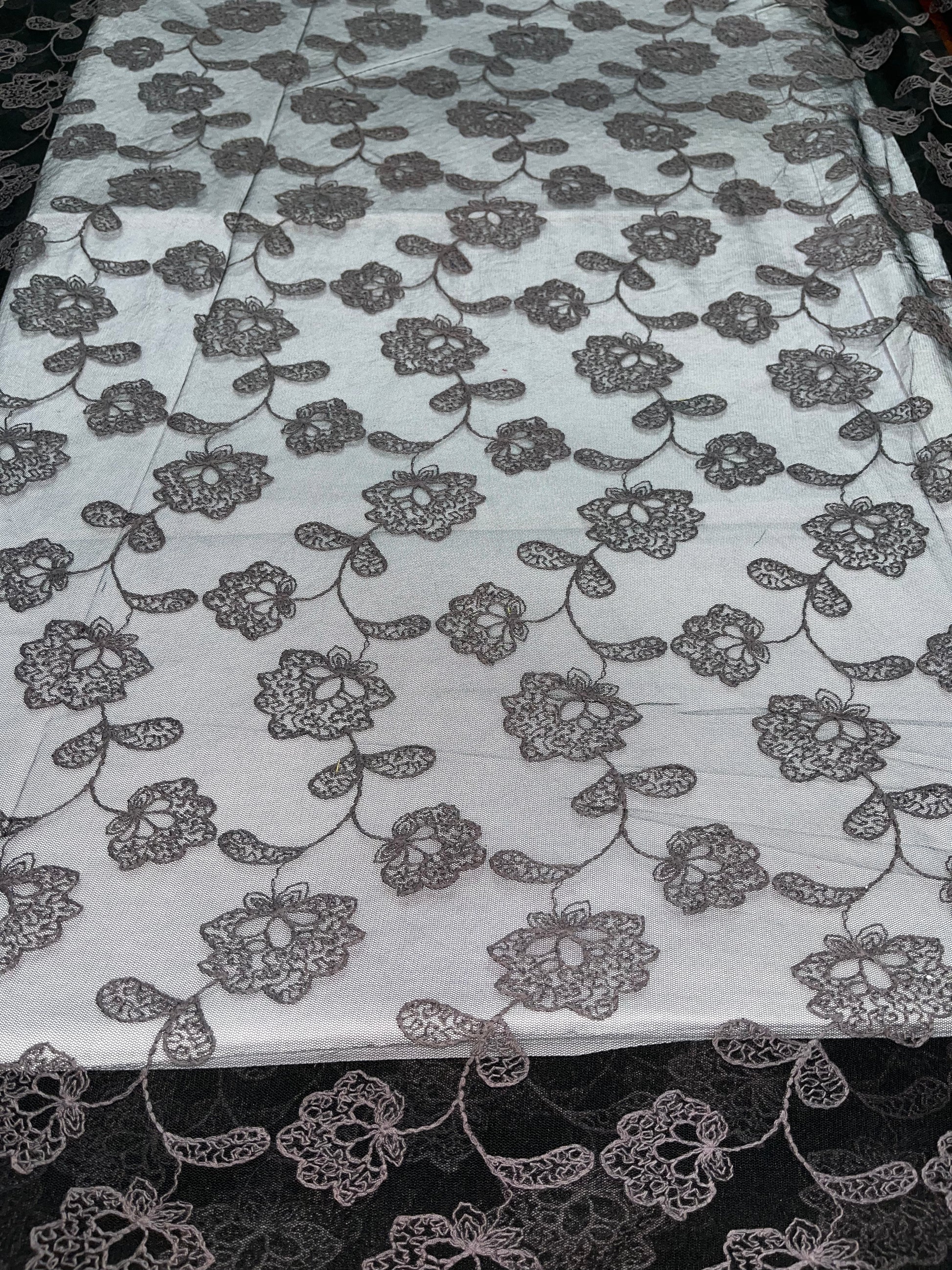 Nylon Net Dyed Embroidery Fabric