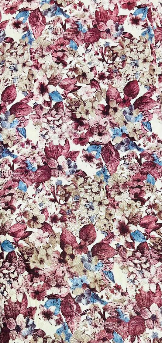 Buy Coffee Rayon Printed Cotton Fabric D.NO. 204