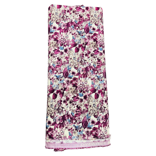 Buy Wine Rayon Printed Cotton Fabric D.NO. 202