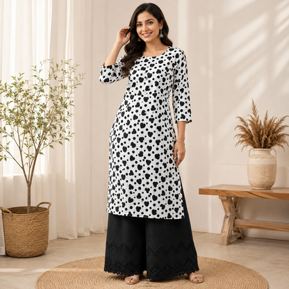 Buy Combo Rayon Printed with Apliq Border Plazo Fabric 013