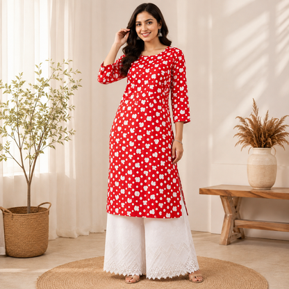 Buy Combo Rayon Printed with Apliq Border Plazo Fabric 012