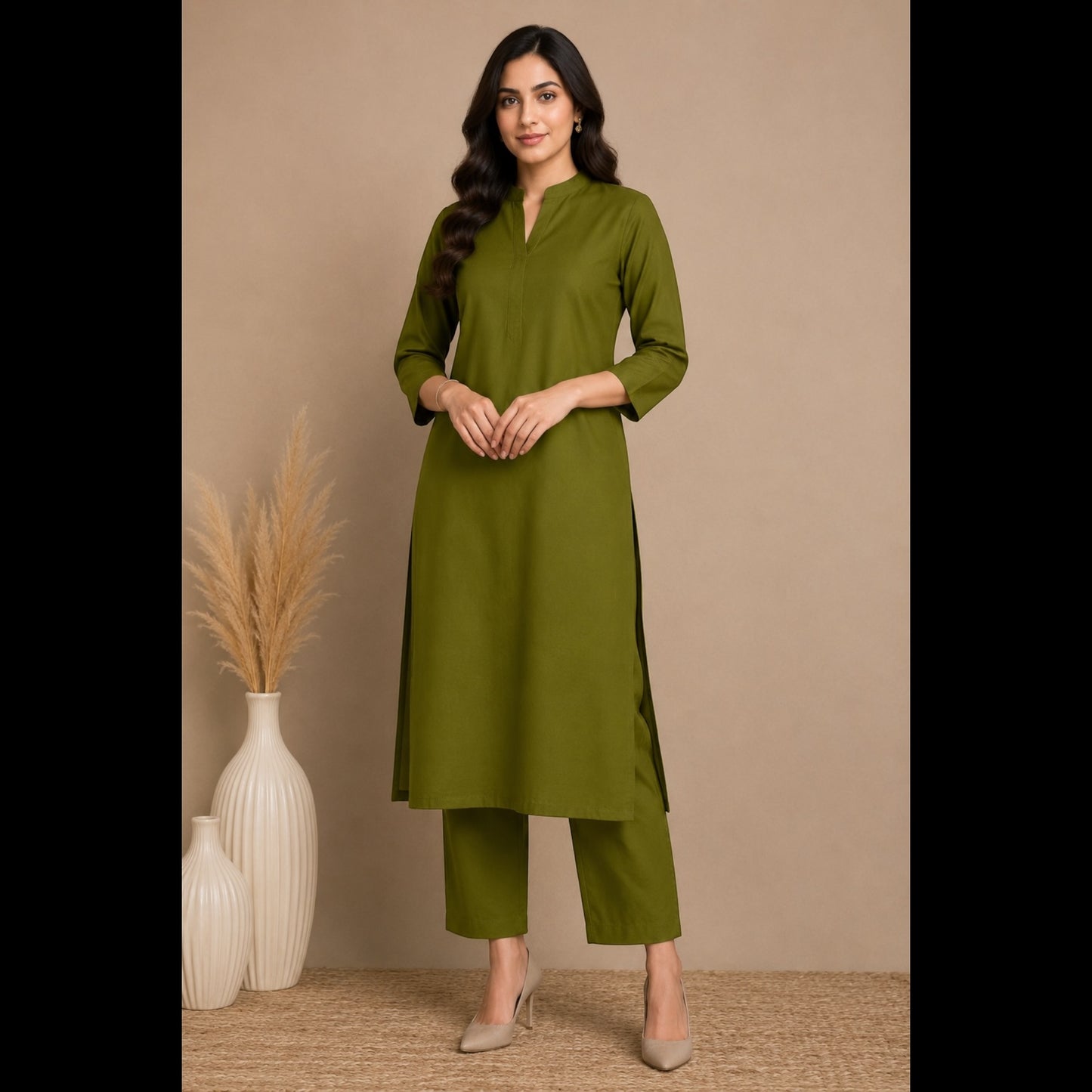 Buy Fusion Mehndi Viscose Rayon Cotton Fabric