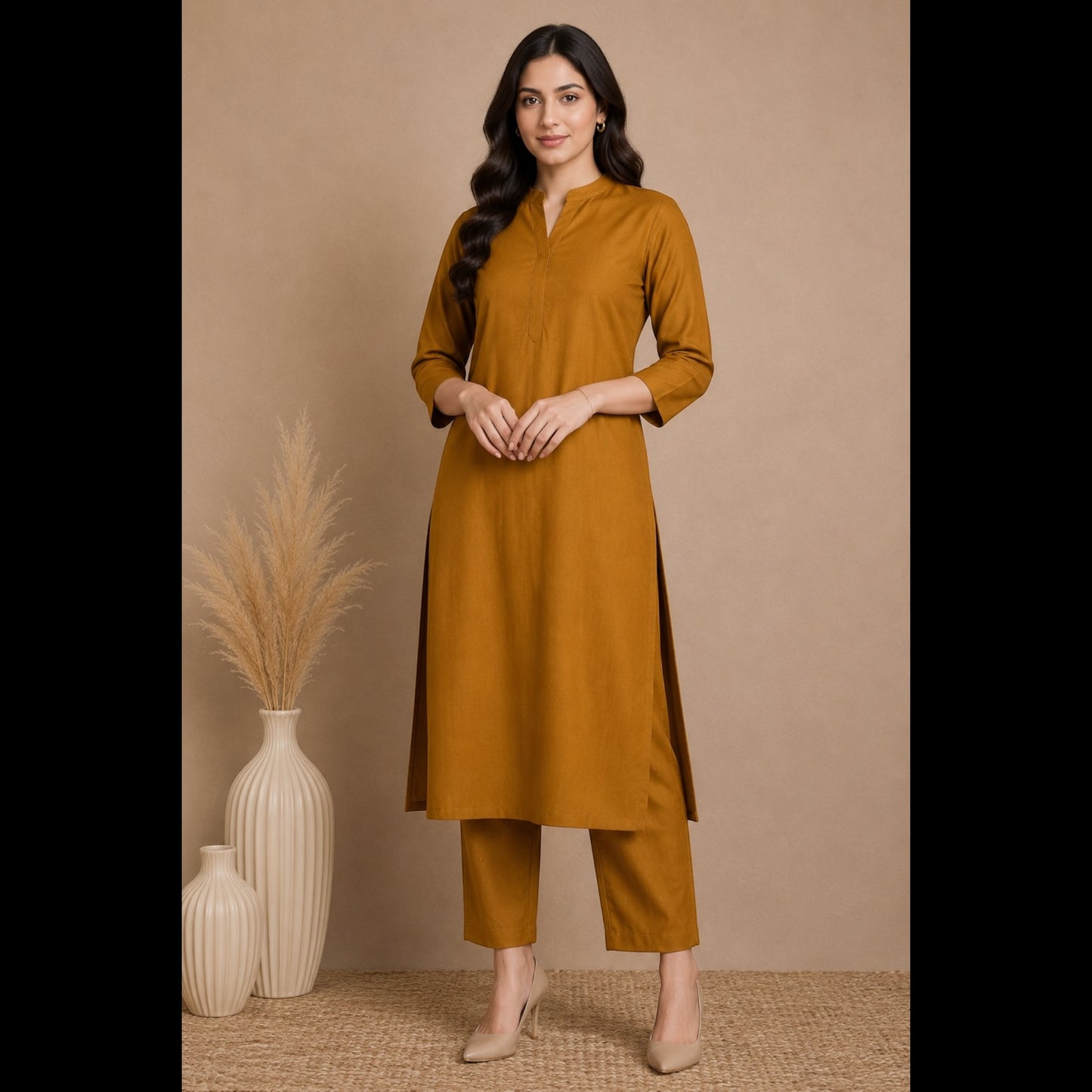 Buy Mustard Dark Viscose Rayon Cotton Fabric