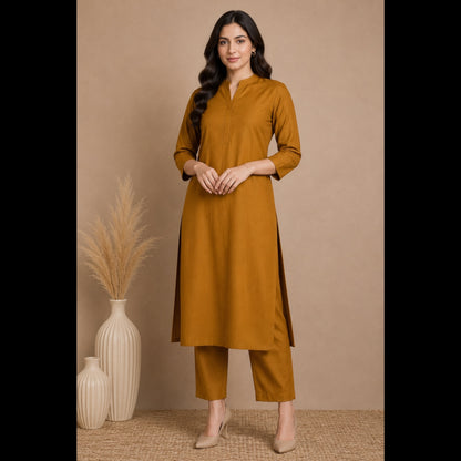 Buy Mustard Dark Viscose Rayon Cotton Fabric