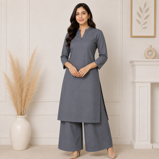 Buy Grey Dark Viscose Rayon Cotton Fabric