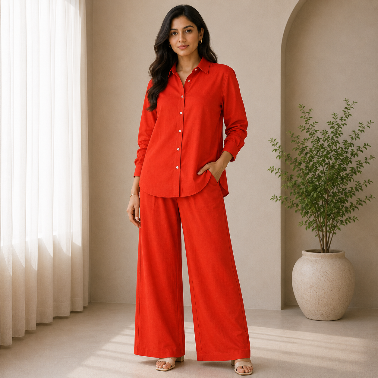 Buy Orange Jaam Cotton Fabric