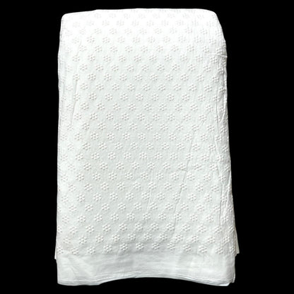  Pure Cotton Dyeable All Over Pattern Chikankari Embroidered Fabric 