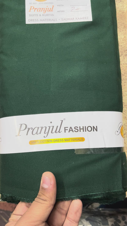  Bottle Green Pranjul Rayon Cotton Fabric