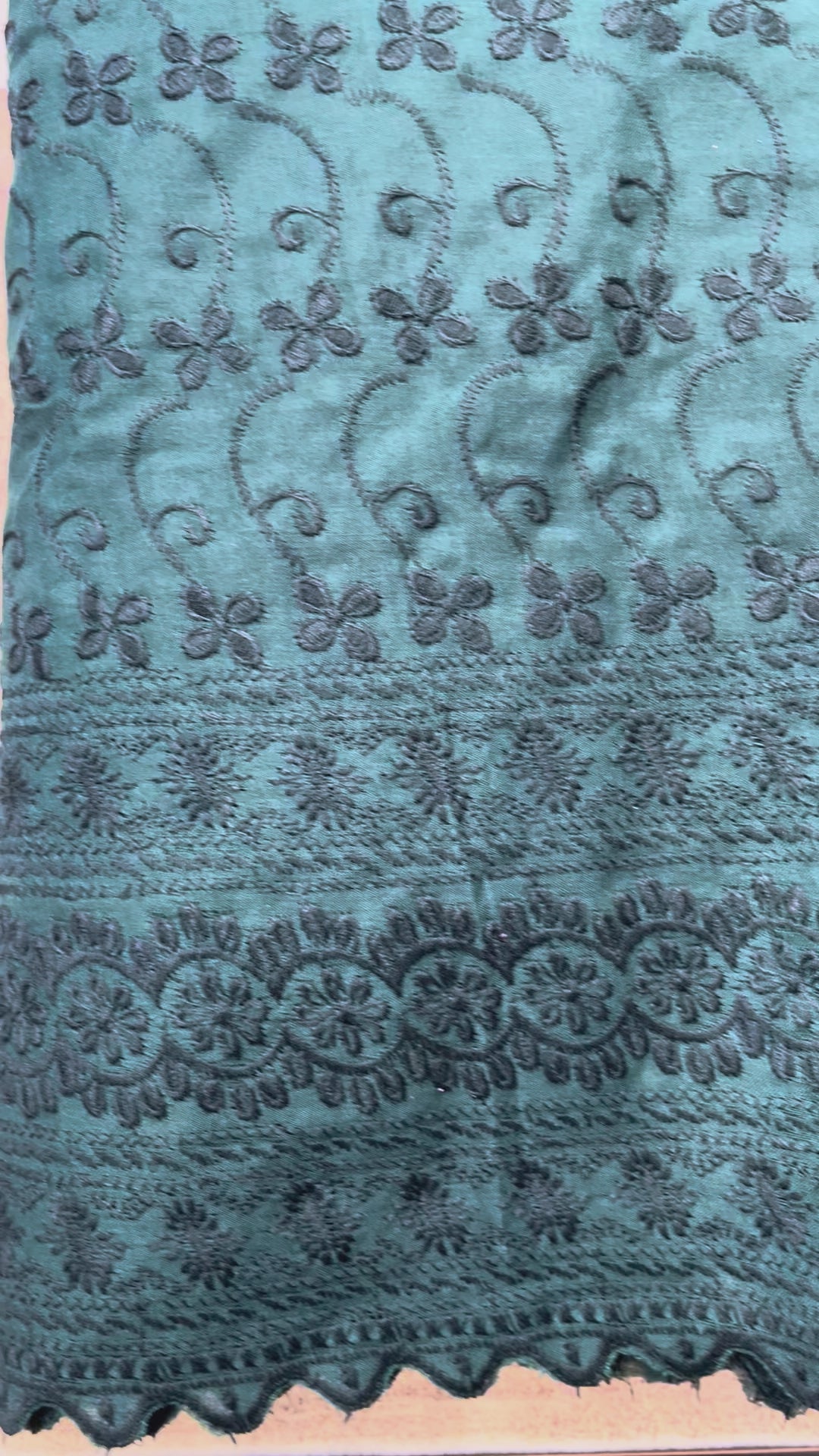 Poly Cotton Chikankari Fabric