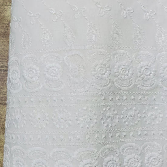 Poly Cotton Chikankari Fabric