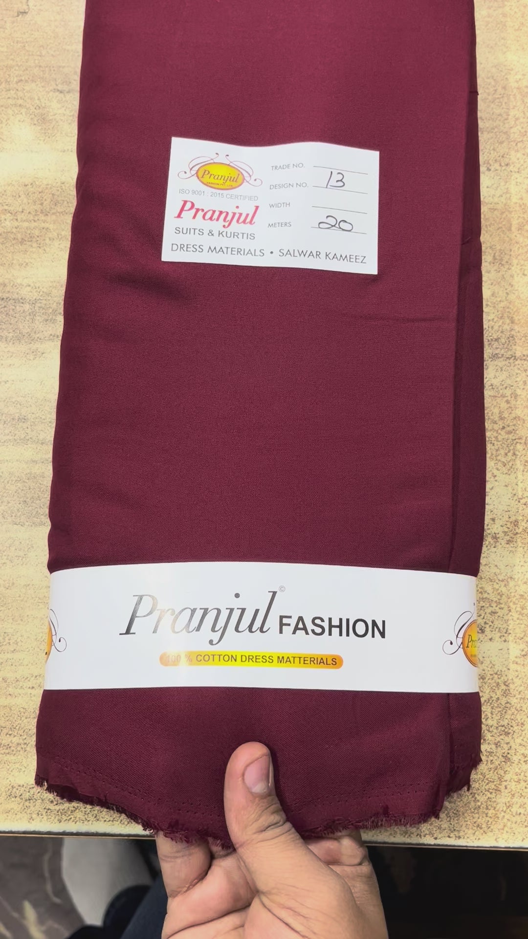 Mehroon Dark Pranjul Rayon Cotton Fabric