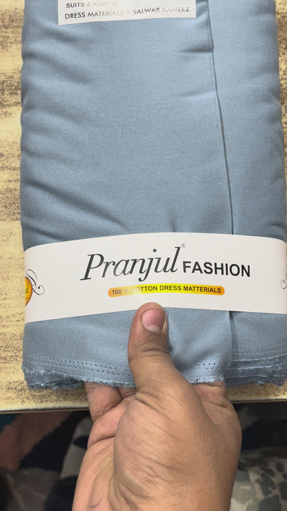  Grey Light Pranjul Rayon Cotton Fabric
