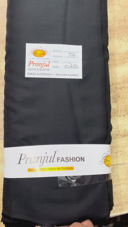 Buy Black Pranjul Rayon Cotton Fabric