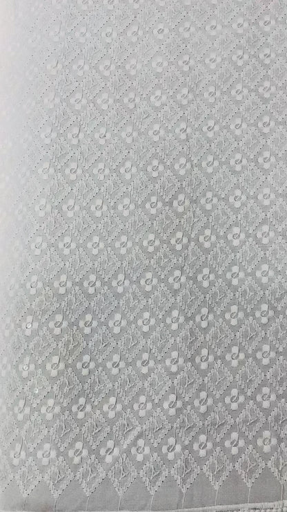 Rayon Big Width Sequence Chikankari Fabric