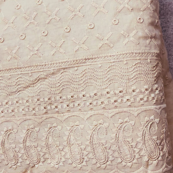 Poly Cotton Chikankari Fabric