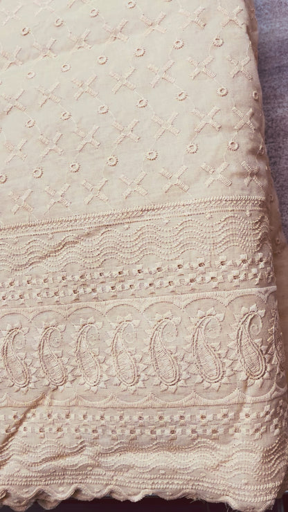 Poly Cotton Chikankari Fabric