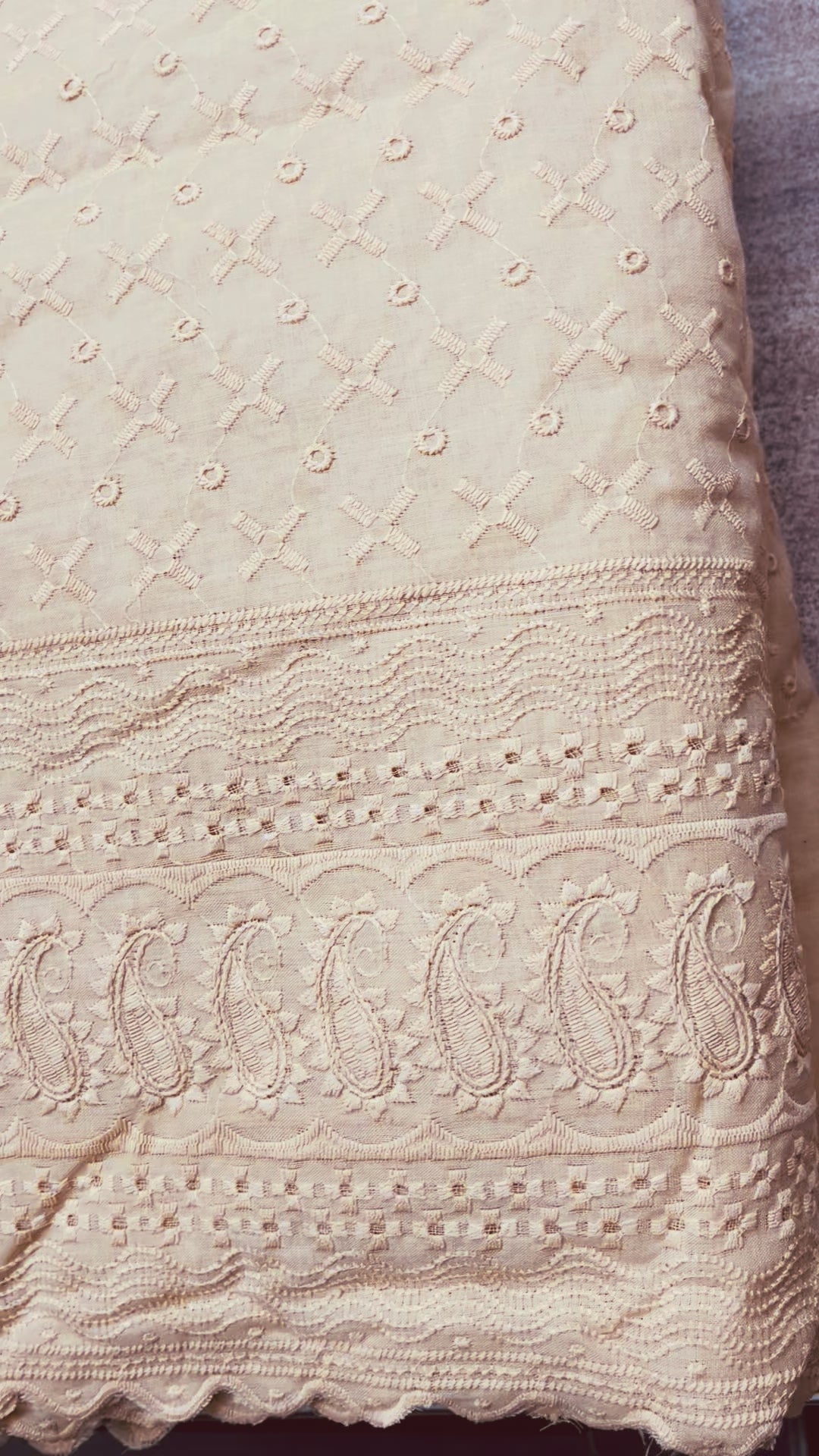 Poly Cotton Chikankari Fabric