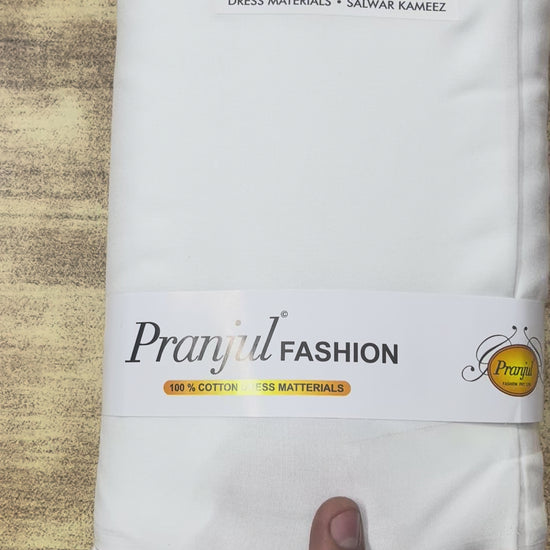 White Pranjul Rayon Cotton Fabric