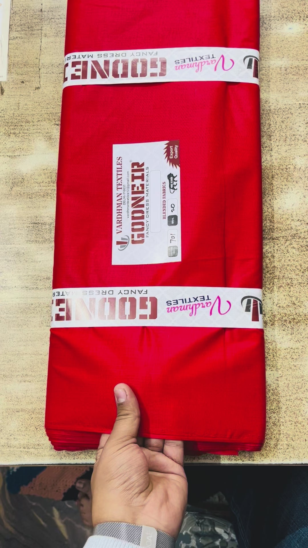  Red Poly Cotton Fabric