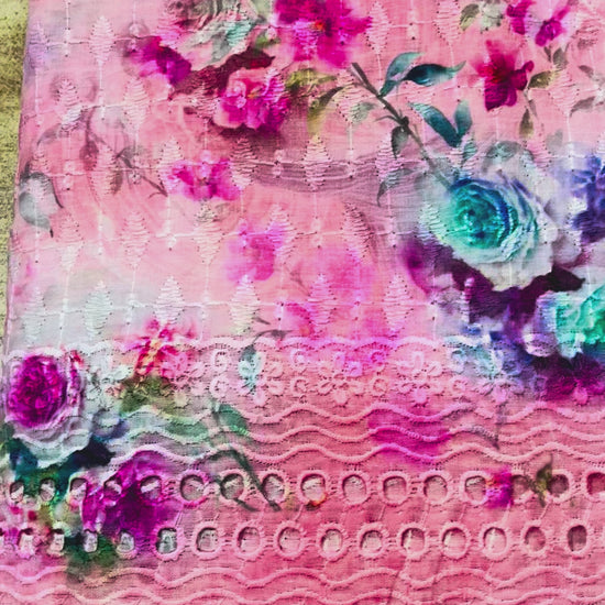 Cotton Digital Chikankari Fabric