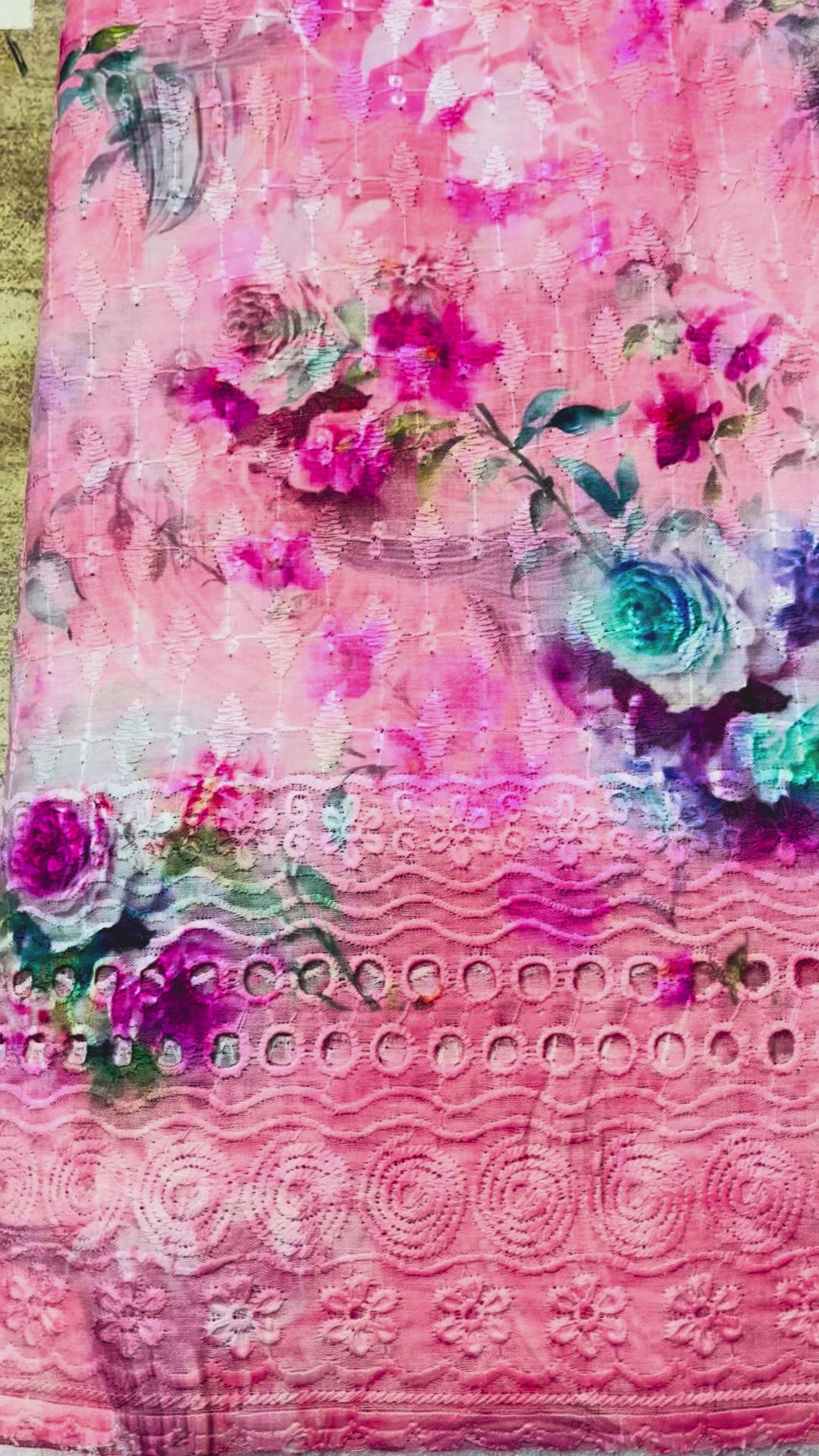 Cotton Digital Chikankari Fabric