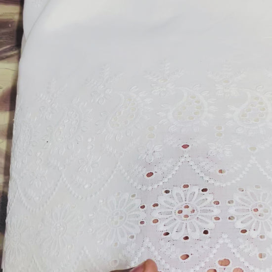 Cotton Chikankari Plazo Fabric