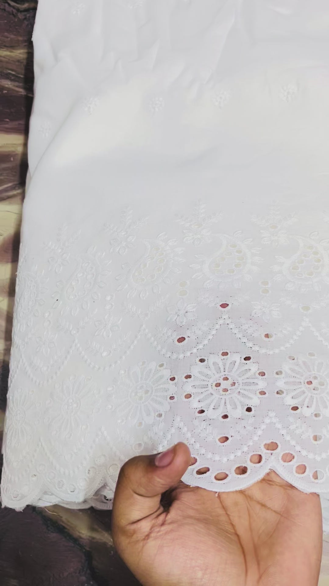 Cotton Chikankari Plazo Fabric