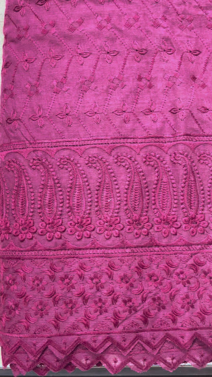 Poly Cotton Chikankari Fabric