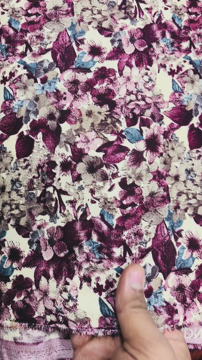 Buy Wine Rayon Printed Cotton Fabric D.NO. 202