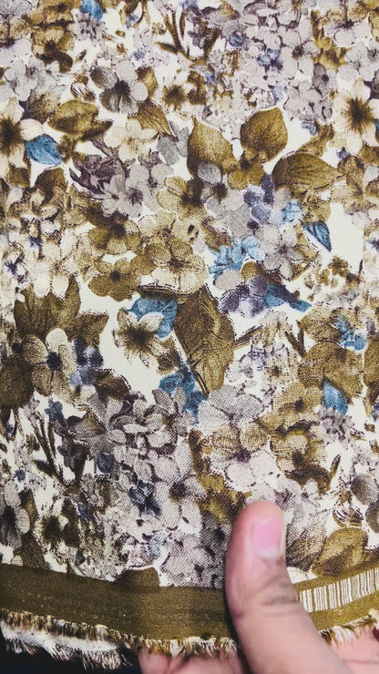 Buy Mustard Rayon Printed Cotton Fabric D.NO. 203