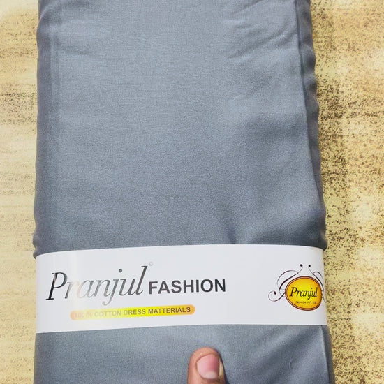 Grey Dark Pranjul Rayon Cotton Fabric