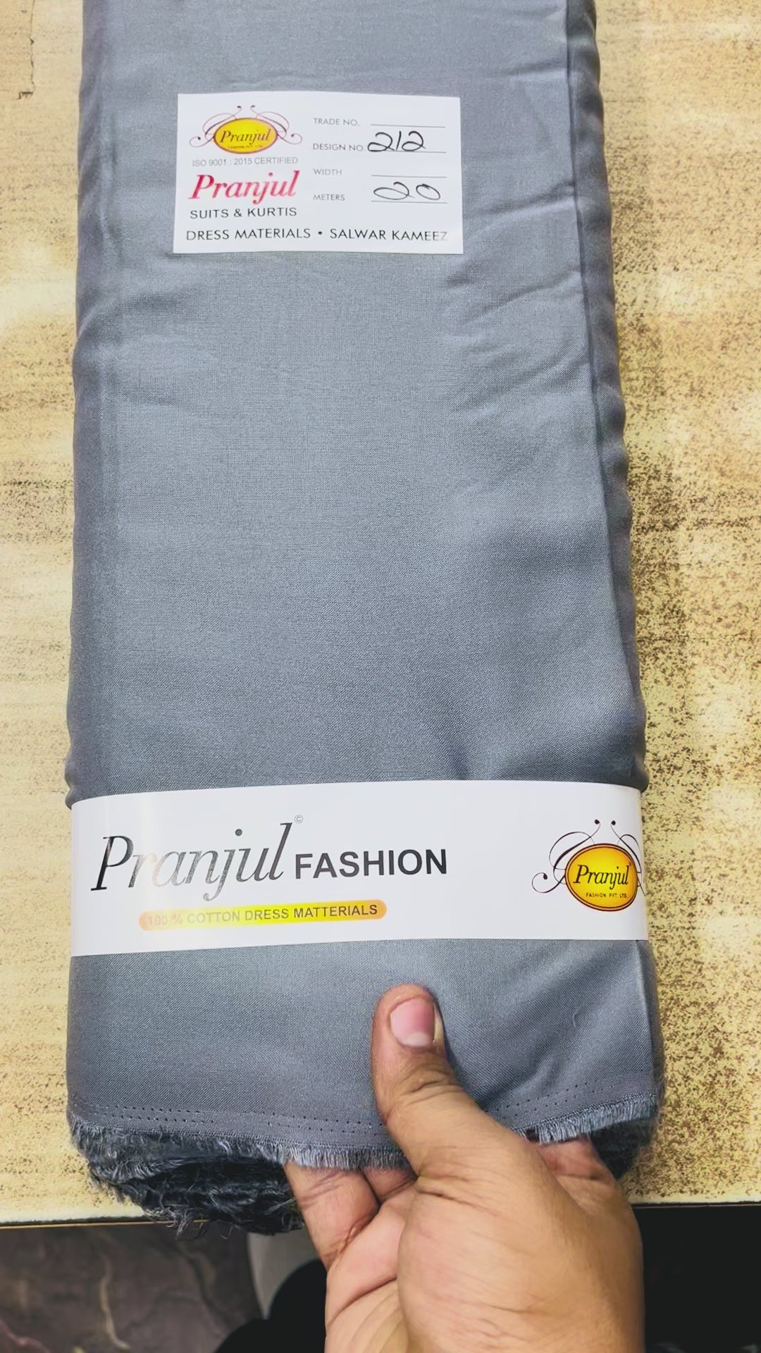 Grey Dark Pranjul Rayon Cotton Fabric
