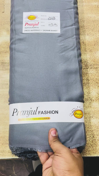 Grey Dark Pranjul Rayon Cotton Fabric
