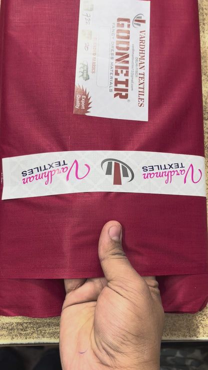 Mehroon Poly Cotton Fabric