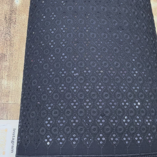 Rayon Big Width Sequence Chikankari Fabric