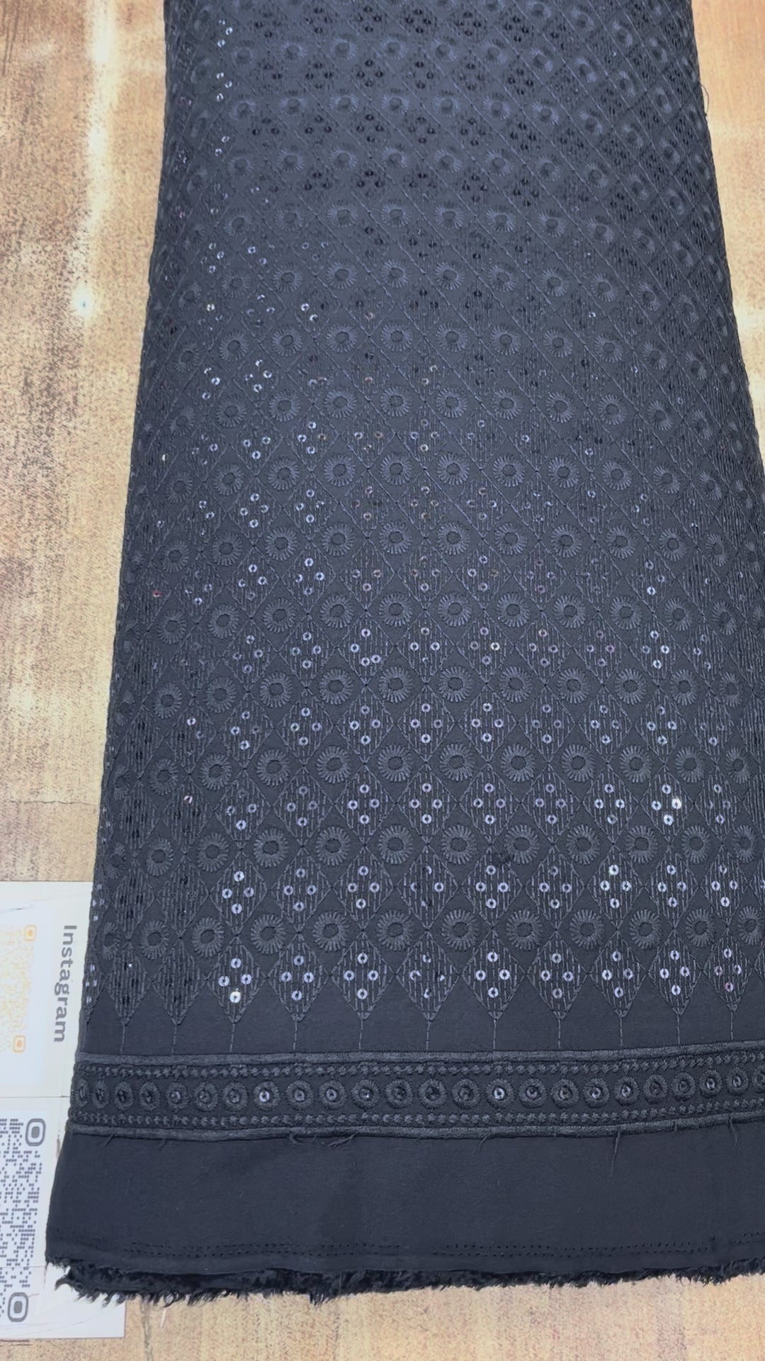 Rayon Big Width Sequence Chikankari Fabric