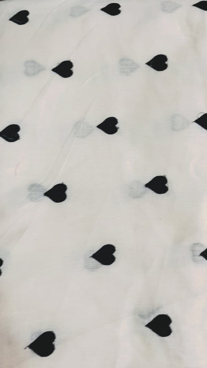 Buy Combo Black Heart Kadai Kora Cotton Top Bottom & Dupatta Fabric