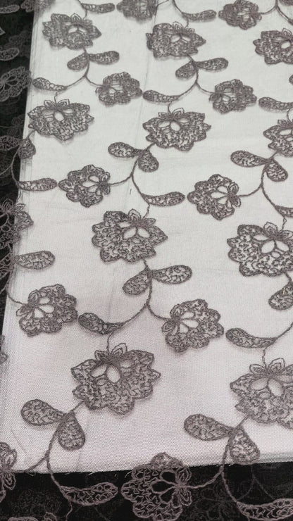 Nylon Net Dyed Embroidery Fabric