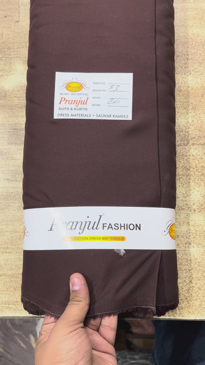 Coffee Pranjul Rayon Cotton Fabric