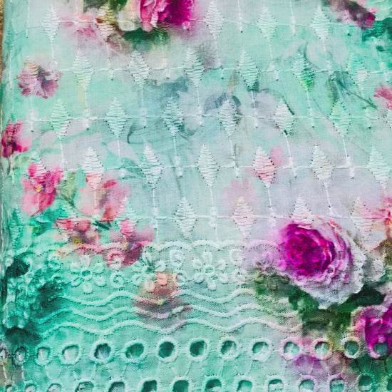 Cotton Digital Chikankari Fabric