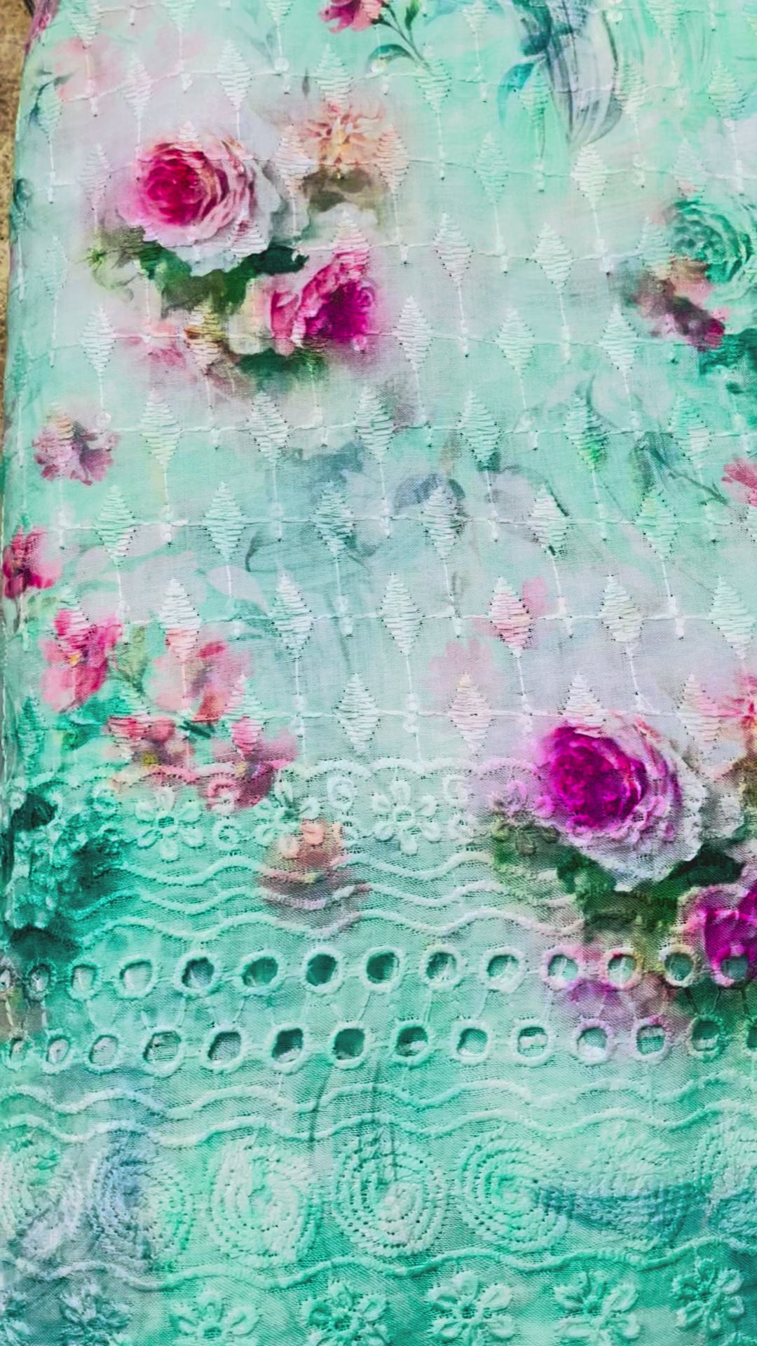 Cotton Digital Chikankari Fabric