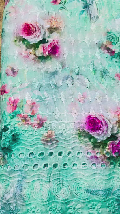 Cotton Digital Chikankari Fabric