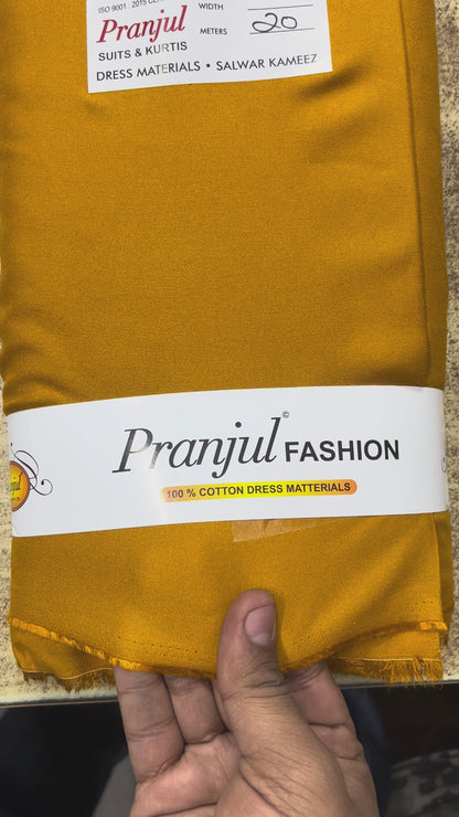 Mustard Dark Pranjul Rayon Cotton Fabric