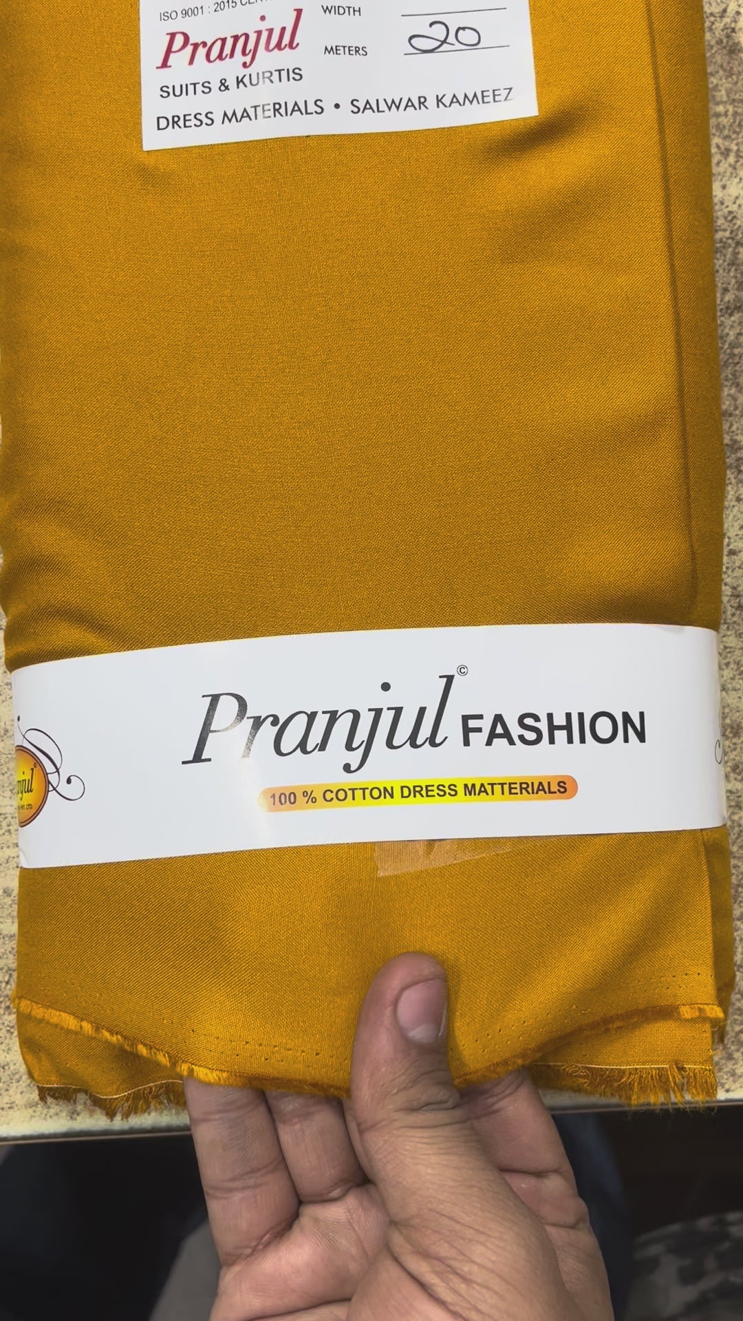 Mustard Dark Pranjul Rayon Cotton Fabric