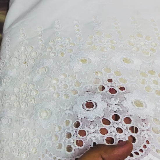 Cotton Chikankari Plazo Fabric
