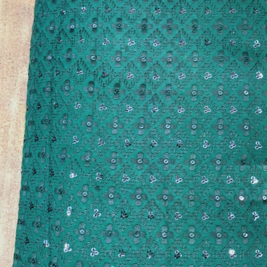 Rayon Big Width Sequence Chikankari Fabric