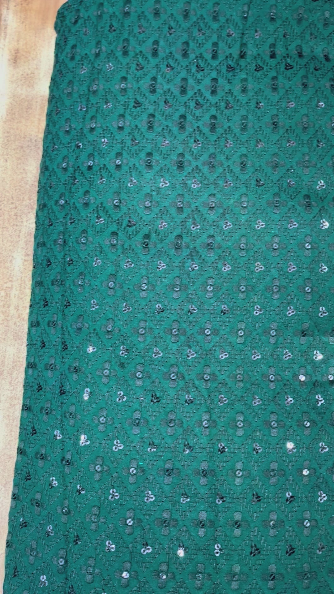 Rayon Big Width Sequence Chikankari Fabric