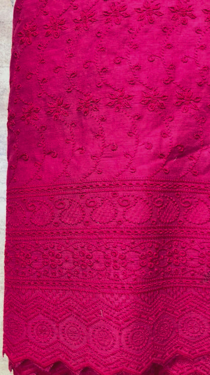 Poly Cotton Chikankari Fabric