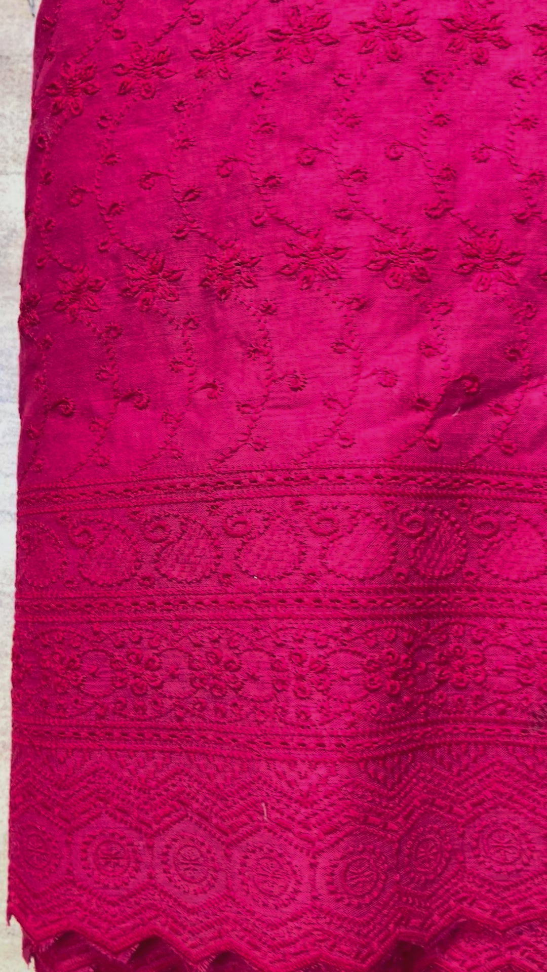 Poly Cotton Chikankari Fabric