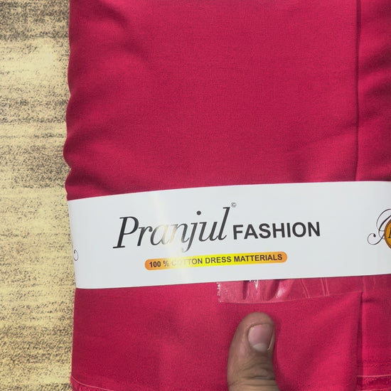 Gajri Pranjul Rayon Cotton Fabric